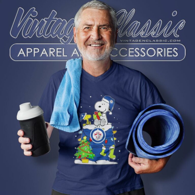 Snoopy And Woodstock Winnipeg Jets Hockey Logo Christmas V Neck TShirt Snoopy And Woodstock Winnipeg Jets Hockey Logo Christmas V Neck TShirt