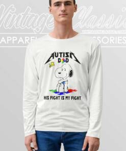 Snoopy Autism Dad Shirt Autism Metallica Logo Longsleeves