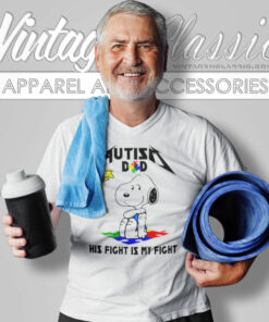 Snoopy Autism Dad Shirt Autism Metallica Logo V Neck TShirt
