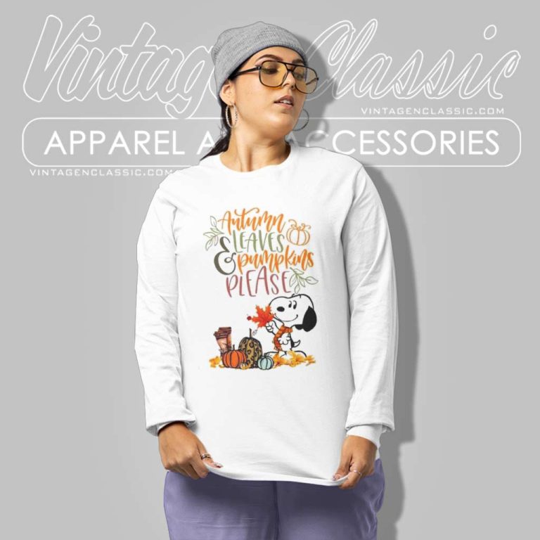 Snoopy Autumn Leaves Pumpkins Please Shirt Thanksgiving Long Sleeve Tee Snoopy Autumn Leaves Pumpkins Please Shirt Thanksgiving Long Sleeve Tee
