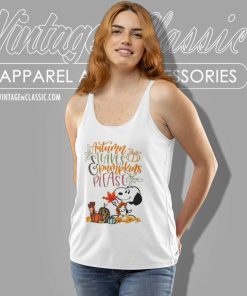 Snoopy Autumn Leaves Pumpkins Please Shirt 4 Snoopy Autumn Leaves Pumpkins Please Shirt Thanksgiving Tank Top Racerback