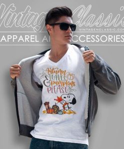 Snoopy Autumn Leaves Pumpkins Please Shirt 5 Snoopy Autumn Leaves Pumpkins Please Shirt Thanksgiving V Neck TShirt