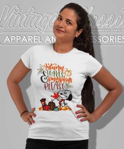 Snoopy Autumn Leaves Pumpkins Please Shirt 6 Snoopy Autumn Leaves Pumpkins Please Shirt Thanksgiving Women TShirt