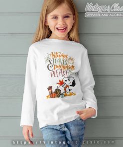 Snoopy Autumn Leaves Pumpkins Please Shirt 7 Snoopy Autumn Leaves Pumpkins Please Shirt Thanksgiving kids Longsleeve