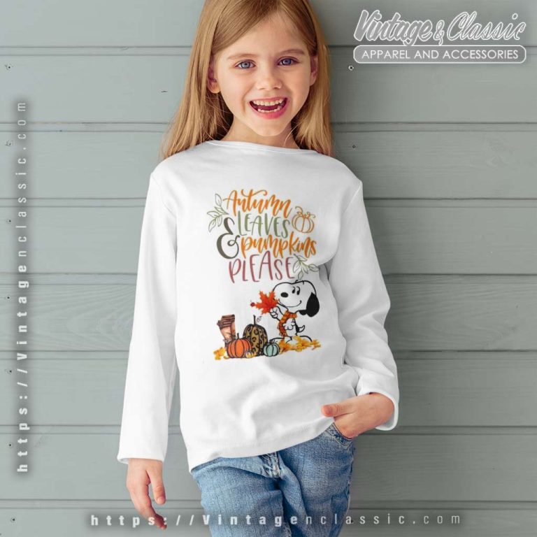 Snoopy Autumn Leaves Pumpkins Please Shirt Thanksgiving kids Longsleeve Snoopy Autumn Leaves Pumpkins Please Shirt Thanksgiving kids Longsleeve