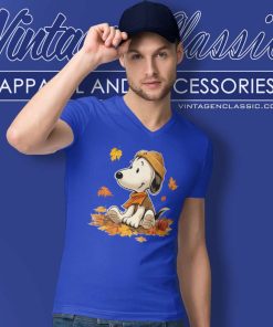 Snoopy Autumn Thanksgiving Day V Neck TShirt