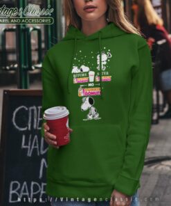 Snoopy Before Dunkin Donuts After No Hoodie