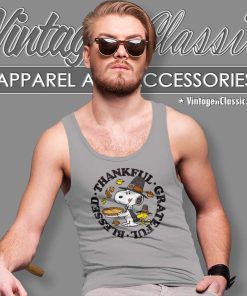 Snoopy Blessed Thankful Grateful Tank Top Racerback