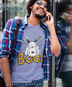 Snoopy Boo Funny Halloween V Neck TShirt
