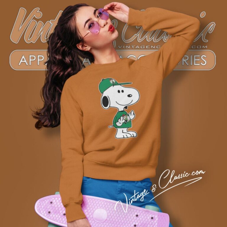 Snoopy Boston Celtics Double Middle Fingers Fck You Sweatshirt Snoopy Boston Celtics Double Middle Fingers Fck You Sweatshirt