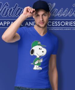 Snoopy Boston Celtics Double Middle Fingers Fck You V Neck TShirt