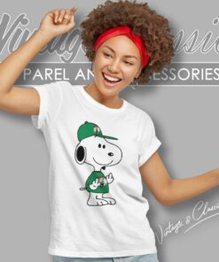 Snoopy Boston Celtics Double Middle Fingers Fck You Women T Shirt
