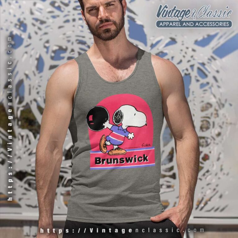 Snoopy Bowling Brunswick Tank Top Racerback Snoopy Bowling Brunswick Tank Top Racerback