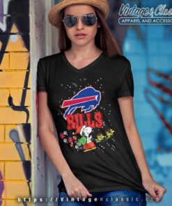 Snoopy Buffalo Bills Christmas V Neck TShirt