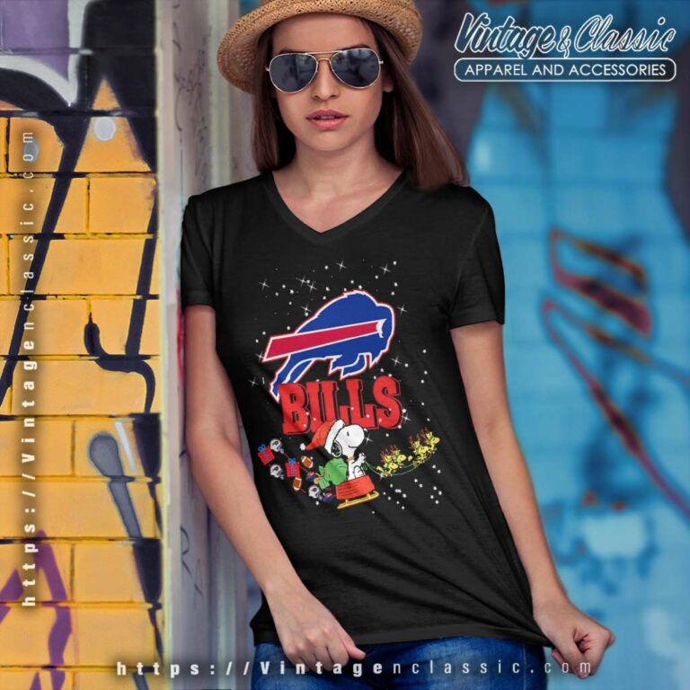 Snoopy Buffalo Bills Christmas V Neck TShirt Snoopy Buffalo Bills Christmas V Neck TShirt