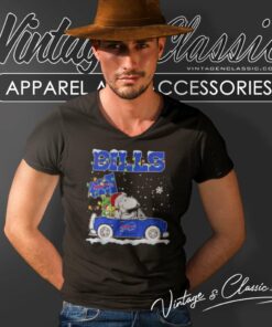 Snoopy Buffalo Bills Driver Car Christmas V Neck TShirt