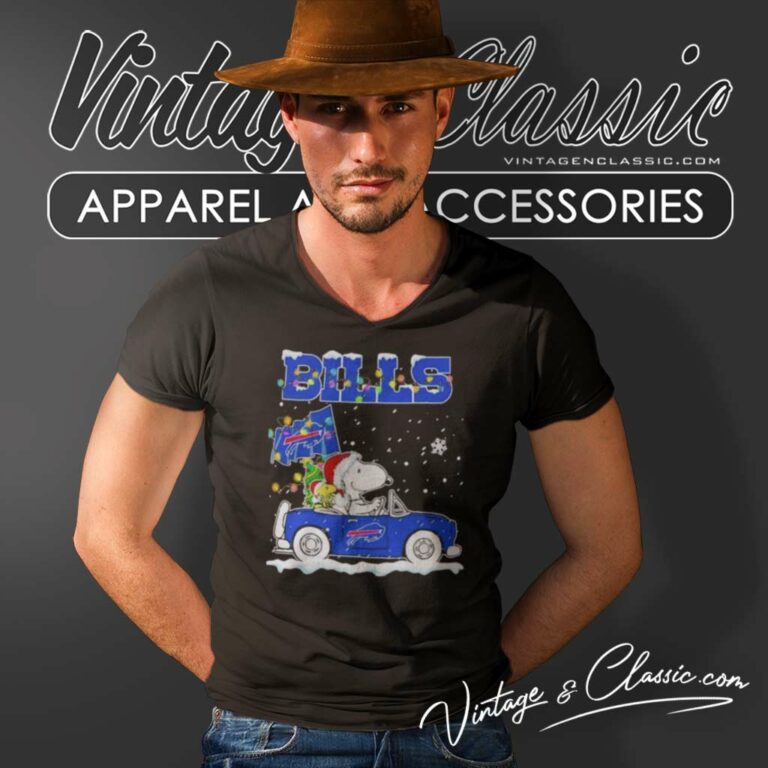 Snoopy Buffalo Bills Driver Car Christmas V Neck TShirt Snoopy Buffalo Bills Driver Car Christmas V Neck TShirt