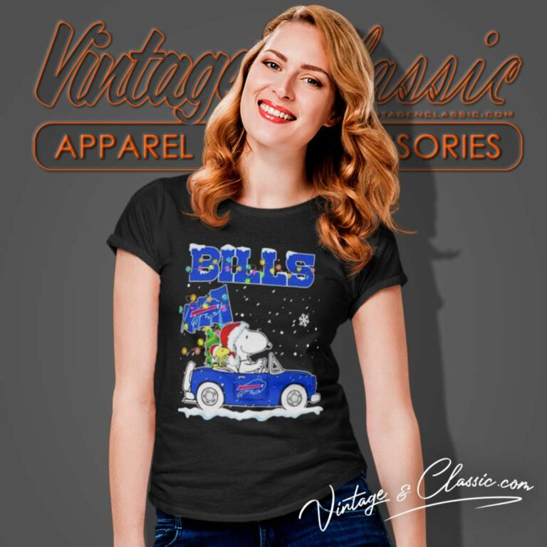 Snoopy Buffalo Bills Driver Car Christmas Women TShirt Snoopy Buffalo Bills Driver Car Christmas Women TShirt