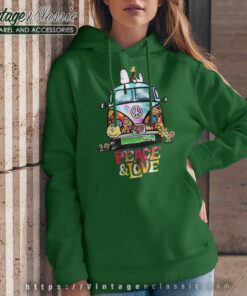 Snoopy Car Peace And Love Hippie Hoodie