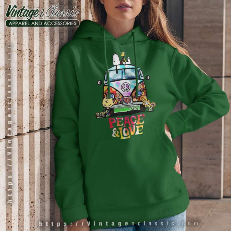 Snoopy Car Peace And Love Hippie Hoodie Snoopy Car Peace And Love Hippie Hoodie