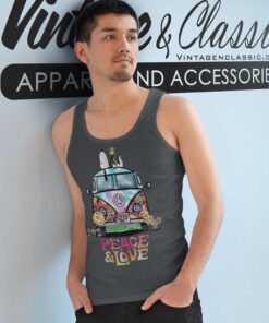 Snoopy Car Peace And Love Hippie Tank Top Racerback