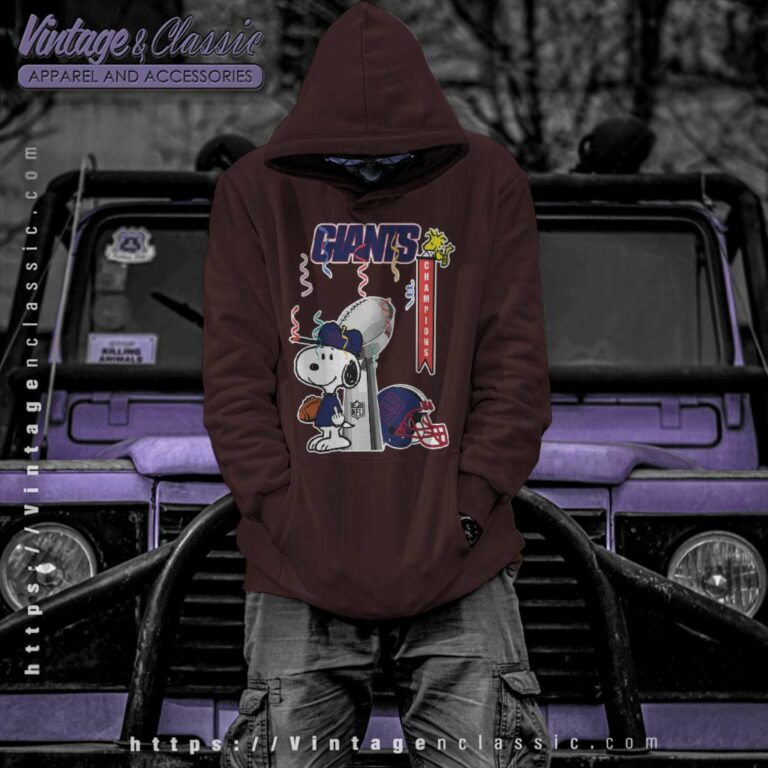 Snoopy Champions New York Giants Hoodie Snoopy Champions New York Giants Hoodie