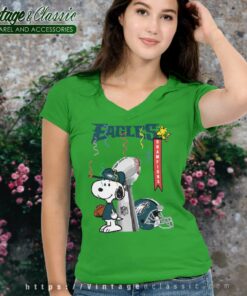 Snoopy Champions Philadelphia Eagles V Neck TShirt
