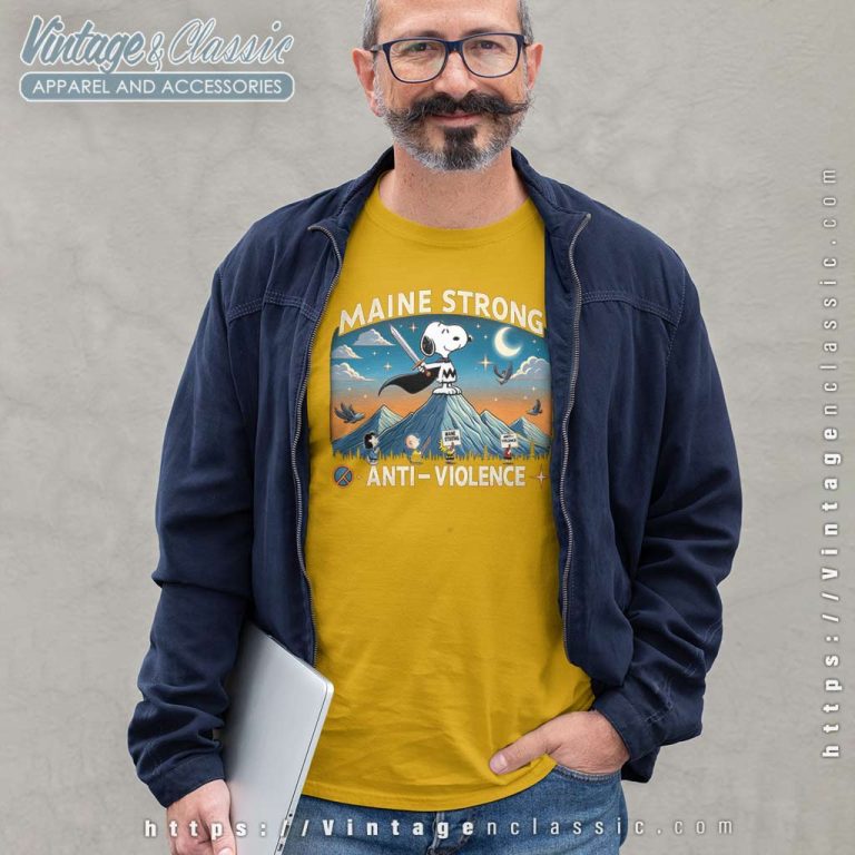 Snoopy Charlie Brown Anti Violence Shirt Maine Strong Long Sleeve Tee Snoopy Charlie Brown Anti Violence Shirt Maine Strong Long Sleeve Tee