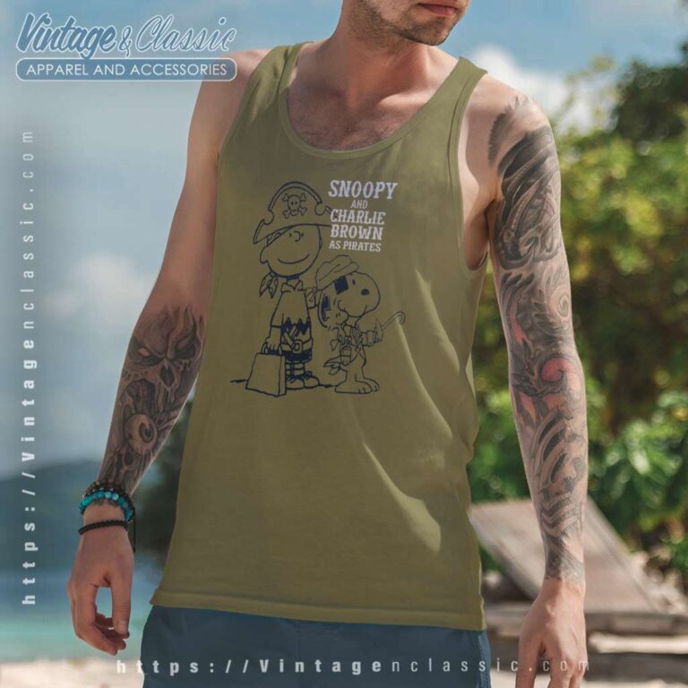 Snoopy Charlie Brown As Pirates Tank Top Racerback Snoopy Charlie Brown As Pirates Tank Top Racerback