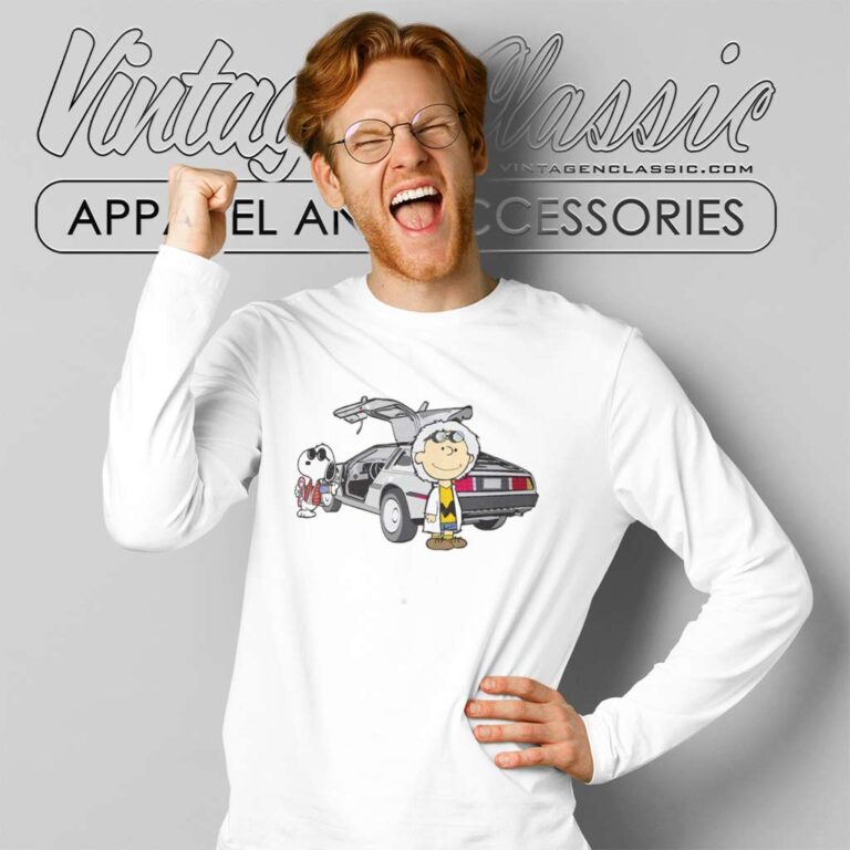 Snoopy Charlie Brown Back To The Future Long Sleeve Tee Snoopy Charlie Brown Back To The Future Long Sleeve Tee