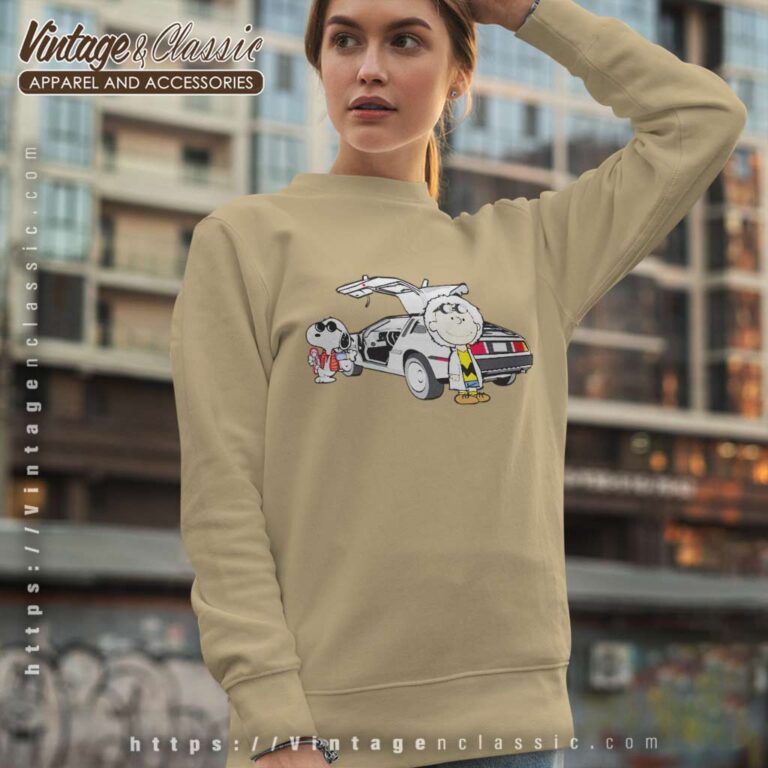 Snoopy Charlie Brown Back To The Future Sweatshirt Snoopy Charlie Brown Back To The Future Sweatshirt