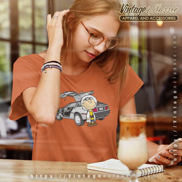 Snoopy Charlie Brown Back To The Future Women TShirt Snoopy Charlie Brown Back To The Future Women TShirt