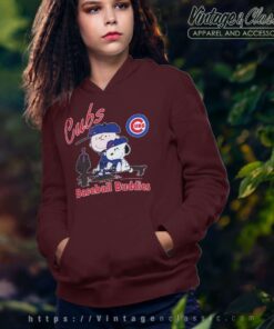 Snoopy Charlie Brown Baseball Buddies Chicago Cubs Hoodie