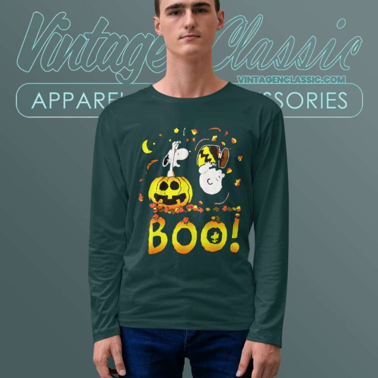 Snoopy Charlie Brown Boo Halloween Long Sleeve Tee Snoopy Charlie Brown Boo Halloween Long Sleeve Tee