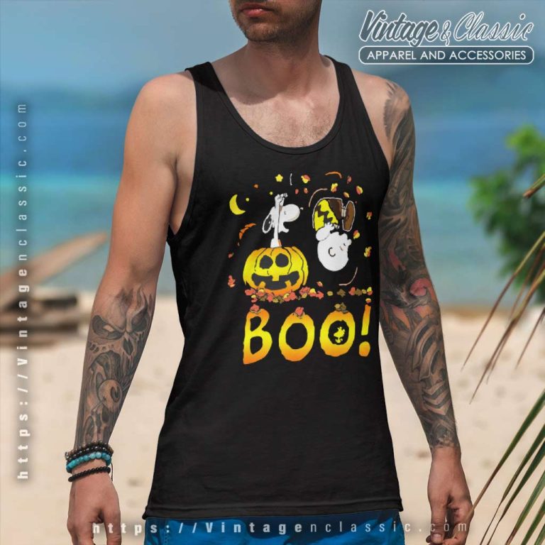 Snoopy Charlie Brown Boo Halloween Tank Top Racerback Snoopy Charlie Brown Boo Halloween Tank Top Racerback
