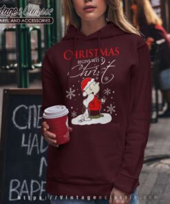 Snoopy Charlie Brown Christmas Begins With Christ Hoodie