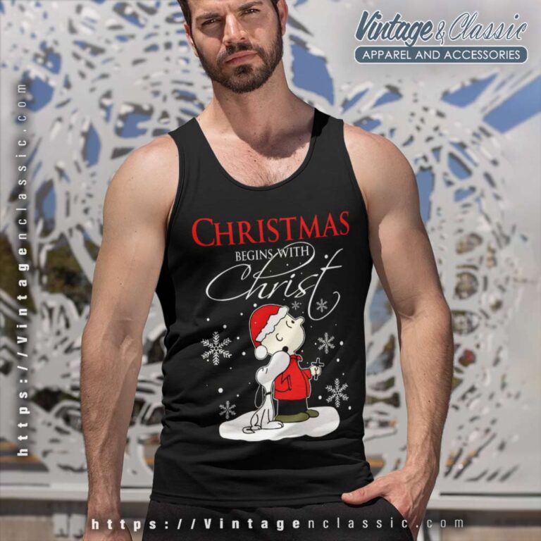Snoopy Charlie Brown Christmas Begins With Christ Tank Top Racerback Snoopy Charlie Brown Christmas Begins With Christ Tank Top Racerback