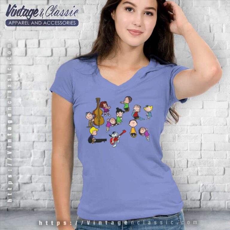 Snoopy Charlie Brown Christmas Dance V Neck TShirt Snoopy Charlie Brown Christmas Dance V Neck TShirt