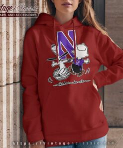 Snoopy Charlie Brown Dancing Northwestern Wildcats Hoodie