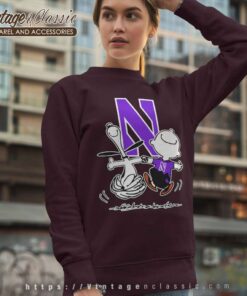 Snoopy Charlie Brown Dancing Northwestern Wildcats Sweatshirt