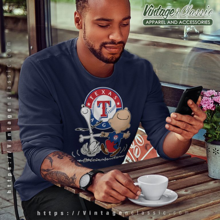 Snoopy Charlie Brown Dancing With Texas Rangers Sweatshirt Snoopy Charlie Brown Dancing With Texas Rangers Sweatshirt