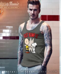Snoopy Charlie Brown Fist Bump It Tank Top Racerback