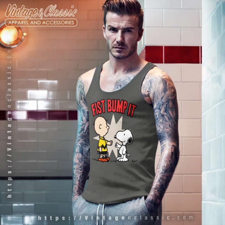 Snoopy Charlie Brown Fist Bump It Tank Top Racerback Snoopy Charlie Brown Fist Bump It Tank Top Racerback