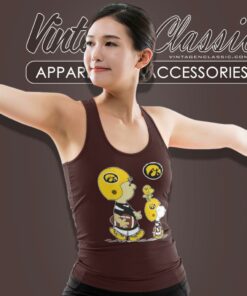 Snoopy Charlie Brown Go Iowa Hawkeyes Tank Top Racerback