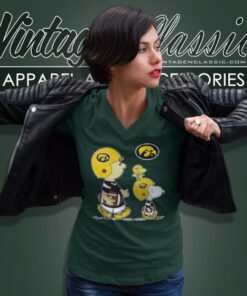 Snoopy Charlie Brown Go Iowa Hawkeyes V Neck TShirt