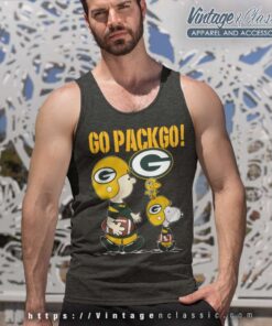 Snoopy Charlie Brown Go Pack Go Green Bay Packers Shirt 6 Snoopy Charlie Brown Go Pack Go Green Bay Packers Tank Top Racerback