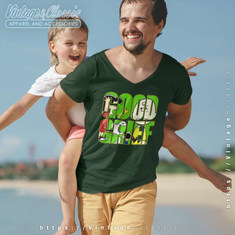 Snoopy Charlie Brown Good Grief V Neck TShirt Snoopy Charlie Brown Good Grief V Neck TShirt