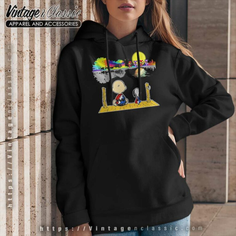 Snoopy Charlie Brown Grateful Dead Bear Guitar Moon Hoodie Snoopy Charlie Brown Grateful Dead Bear Guitar Moon Hoodie