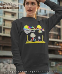 Snoopy Charlie Brown Grateful Dead Bear Guitar Moon Sweatshirt
