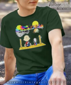 Snoopy Charlie Brown Grateful Dead Bear Guitar Moon T Shirt